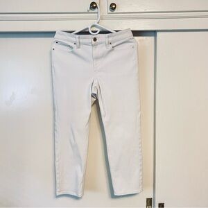 Women's Talbots White Slim Straight Ankle Jeans